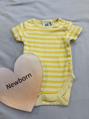 Gagou Tagou - Yellow Striped Newborn Cotton One-Piece Bodysuit
